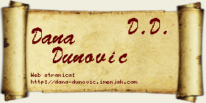 Dana Dunović vizit kartica